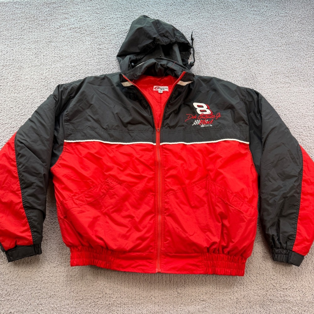 Vintage Dale Earnhardt Jr #8 Budweiser NASCAR Jacket Competitors View Red XL